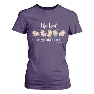 The Lord Is My Shepherd T Shirt For Women Christian Easter Day Religious Sheep TS11 Purple Print Your Wear