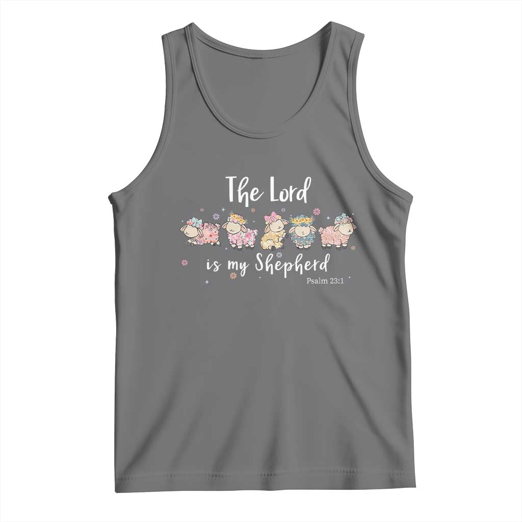 The Lord Is My Shepherd Tank Top Christian Easter Day Religious Sheep TS11 Black Heather Print Your Wear