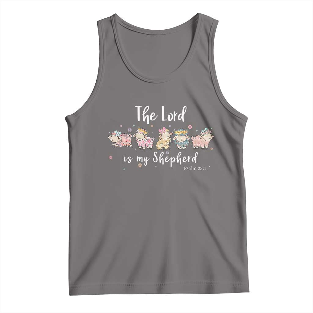 The Lord Is My Shepherd Tank Top Christian Easter Day Religious Sheep TS11 Deep Heather Print Your Wear