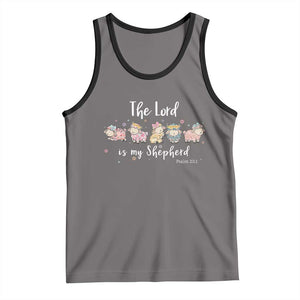 The Lord Is My Shepherd Tank Top Christian Easter Day Religious Sheep TS11 Deep Heather Black Print Your Wear