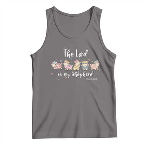 The Lord Is My Shepherd Tank Top Christian Easter Day Religious Sheep TS11 Deep Heather Print Your Wear