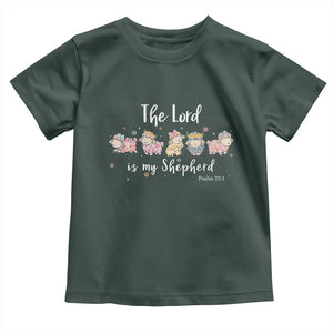 The Lord Is My Shepherd Toddler T Shirt Christian Easter Day Religious Sheep TS11 Dark Forest Green Print Your Wear