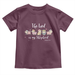 The Lord Is My Shepherd Toddler T Shirt Christian Easter Day Religious Sheep TS11 Maroon Print Your Wear