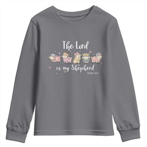 The Lord Is My Shepherd Youth Sweatshirt Christian Easter Day Religious Sheep TS11 Charcoal Print Your Wear