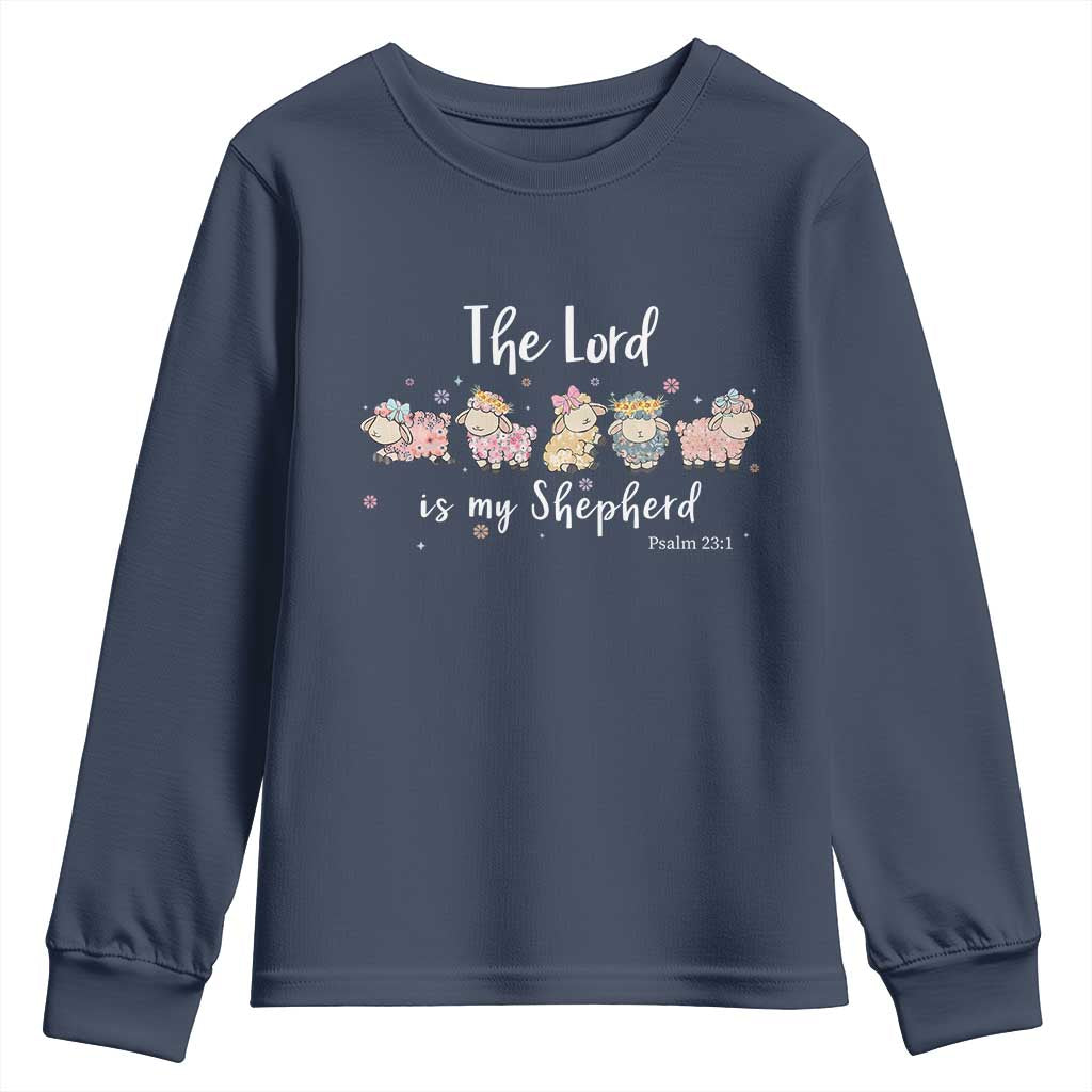 The Lord Is My Shepherd Youth Sweatshirt Christian Easter Day Religious Sheep TS11 Navy Print Your Wear
