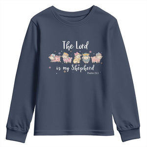 The Lord Is My Shepherd Youth Sweatshirt Christian Easter Day Religious Sheep TS11 Navy Print Your Wear