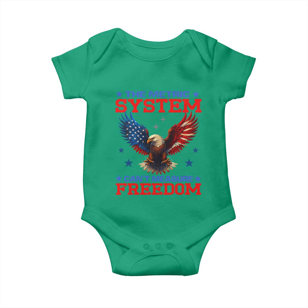 The Metric System Can't Measure Freedom Baby Onesie Funny Patriotic Eagle 4th of July USA Flag TS02 Irish Green Print Your Wear