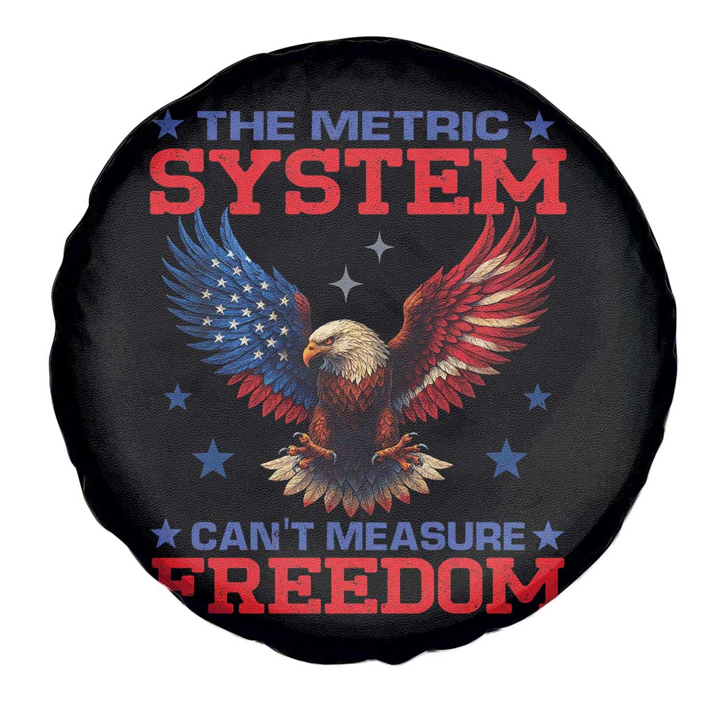 The Metric System Can't Measure Freedom Spare Tire Cover Funny Patriotic Eagle 4th of July USA Flag TS02 Print Your Wear