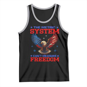 The Metric System Can't Measure Freedom Tank Top Funny Patriotic Eagle 4th of July USA Flag TS02 Black Athletic Heather Print Your Wear