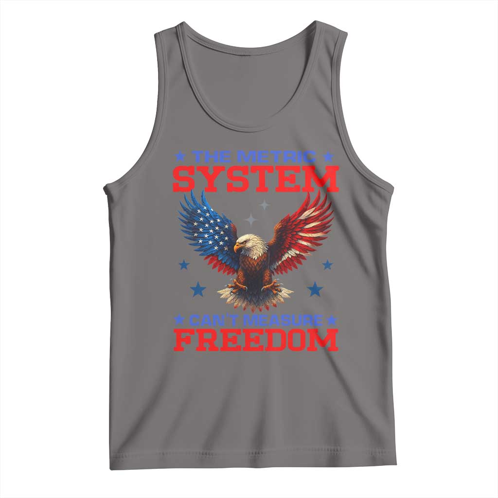 The Metric System Can't Measure Freedom Tank Top Funny Patriotic Eagle 4th of July USA Flag TS02 Deep Heather Print Your Wear