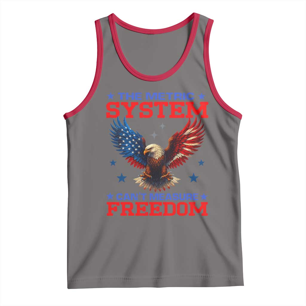 The Metric System Can't Measure Freedom Tank Top Funny Patriotic Eagle 4th of July USA Flag TS02 Deep Heather Red Print Your Wear
