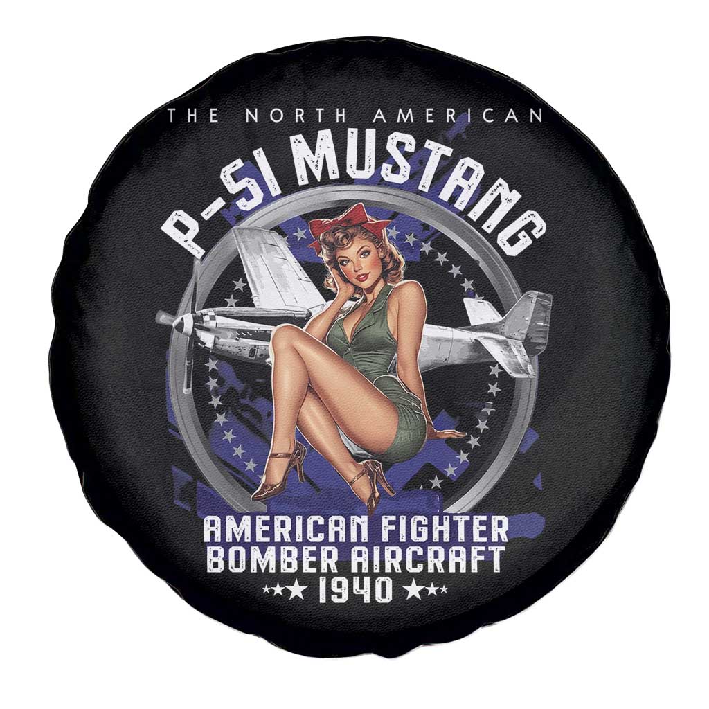 The North American P 51 Mustang American Fighter Bomber Aircraft Spare Tire Cover WW2 Aircraft Pin Up Girl TS11 Print Your Wear