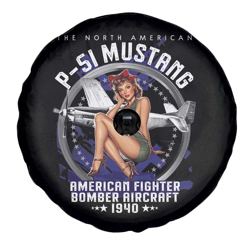 The North American P 51 Mustang American Fighter Bomber Aircraft Spare Tire Cover WW2 Aircraft Pin Up Girl TS11 Print Your Wear