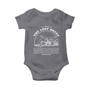 The Parable Of The Lost Sheep Baby Onesie Christian Bible Verse TS11 Charcoal Print Your Wear
