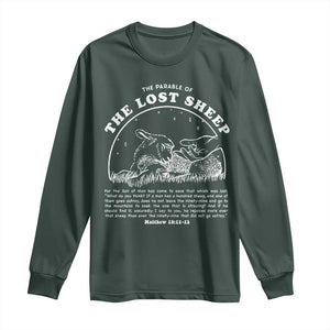 The Parable Of The Lost Sheep Long Sleeve Shirt Christian Bible Verse TS11 Dark Forest Green Print Your Wear
