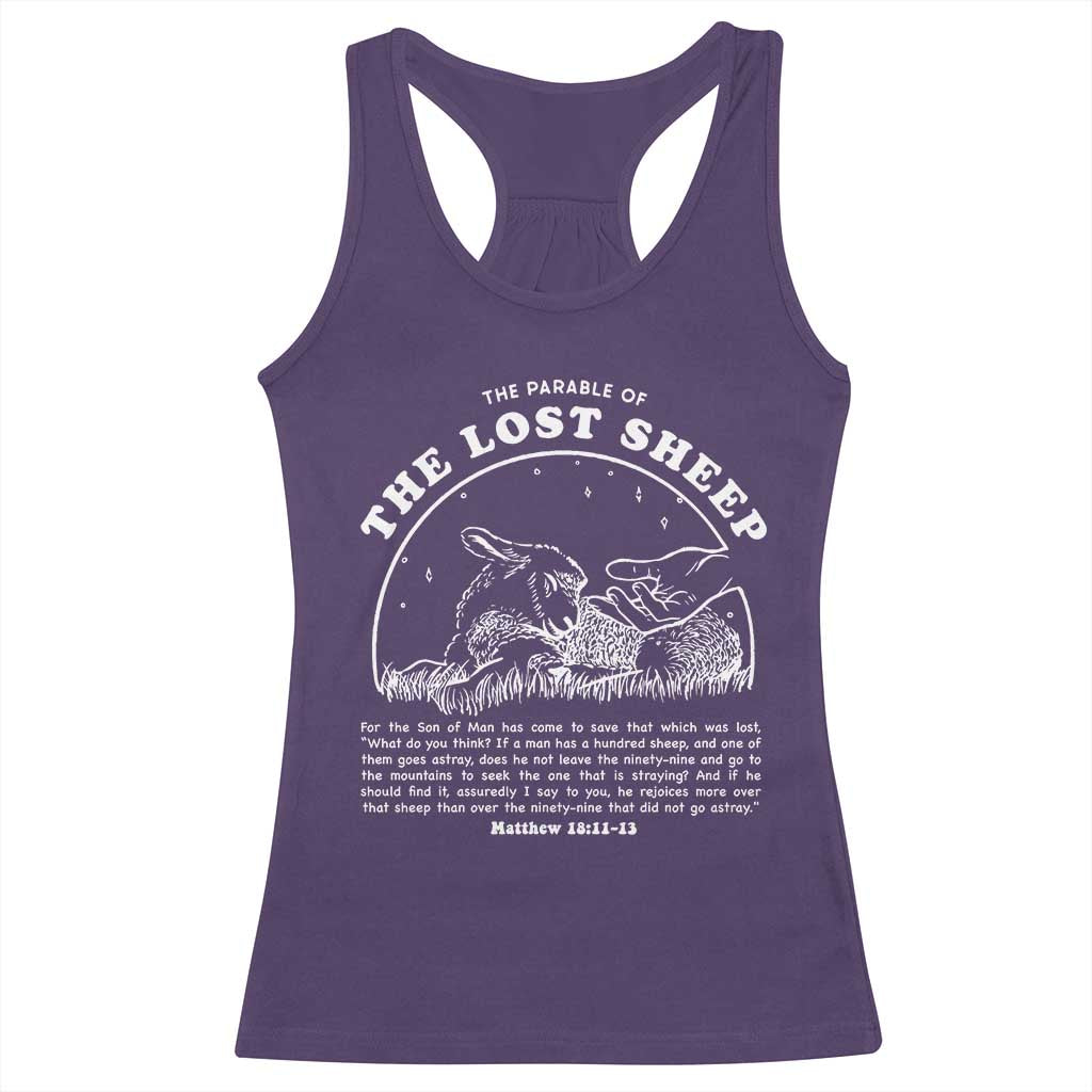 The Parable Of The Lost Sheep Racerback Tank Top Christian Bible Verse TS11 Purple Print Your Wear