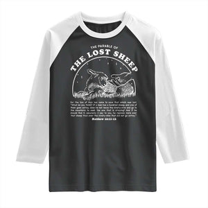 The Parable Of The Lost Sheep Raglan Shirt Christian Bible Verse TS11 Black White Print Your Wear