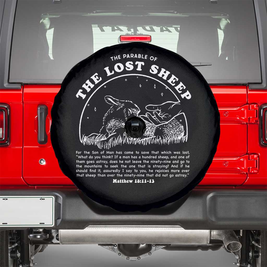 The Parable Of The Lost Sheep Spare Tire Cover Christian Bible Verse TS11 Black Print Your Wear