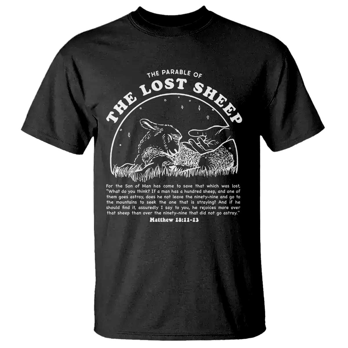 The Parable Of The Lost Sheep T Shirt Christian Bible Verse TS11 Black Print Your Wear