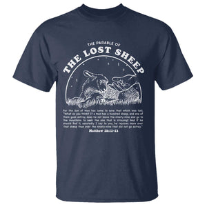 The Parable Of The Lost Sheep T Shirt Christian Bible Verse TS11 Navy Print Your Wear