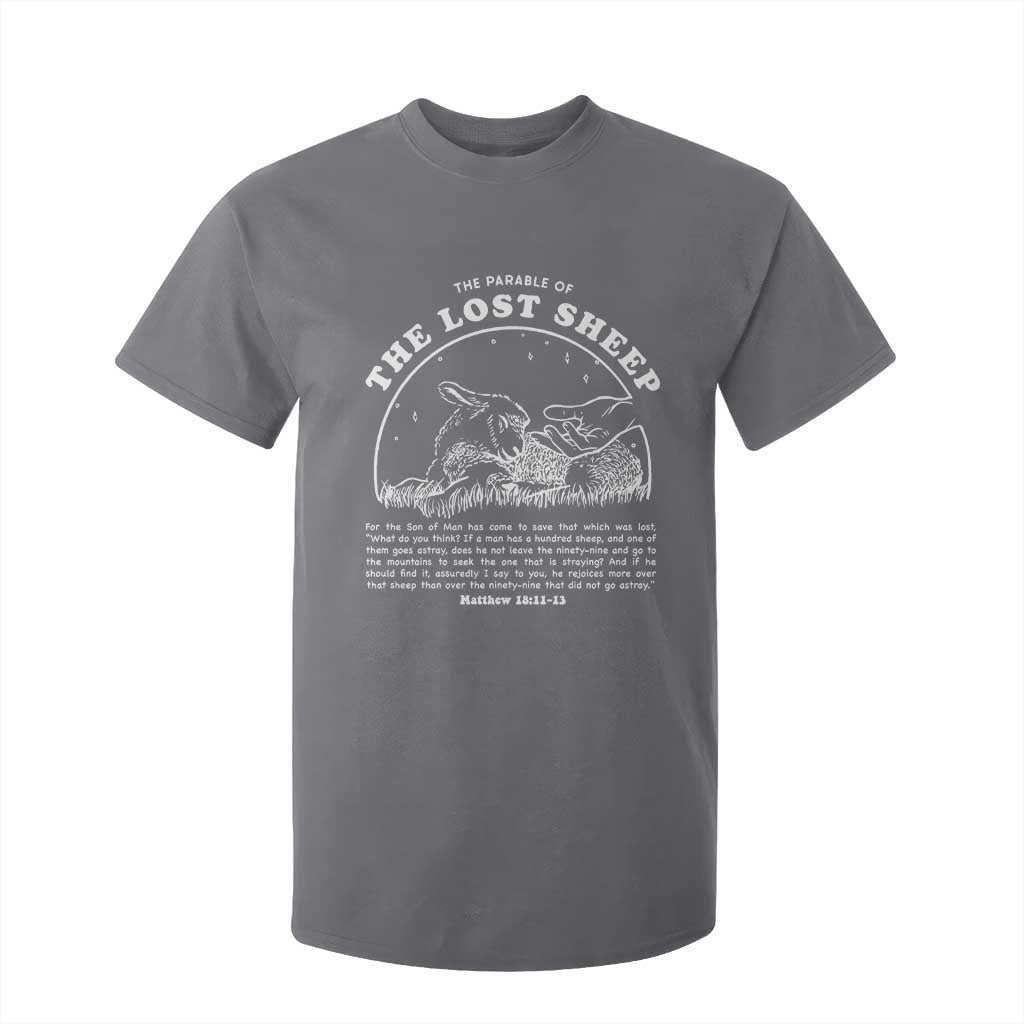 The Parable Of The Lost Sheep T Shirt For Kid Christian Bible Verse TS11 Charcoal Print Your Wear