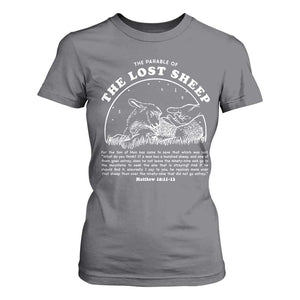 The Parable Of The Lost Sheep T Shirt For Women Christian Bible Verse TS11 Charcoal Print Your Wear