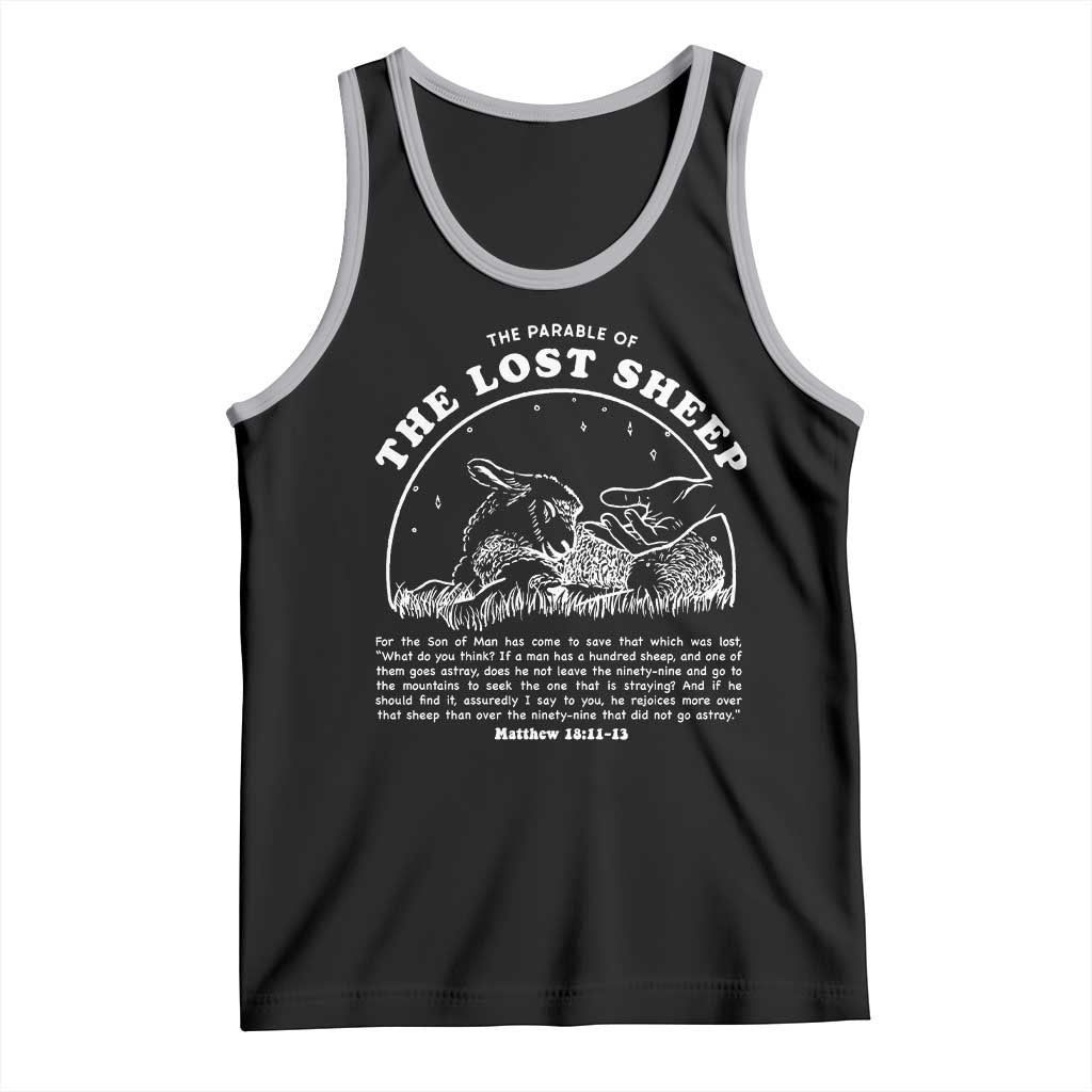 The Parable Of The Lost Sheep Tank Top Christian Bible Verse TS11 Black Athletic Heather Print Your Wear