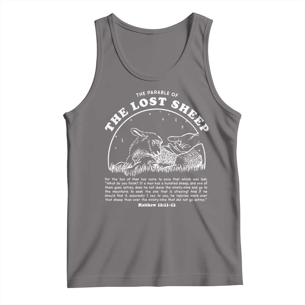 The Parable Of The Lost Sheep Tank Top Christian Bible Verse TS11 Deep Heather Print Your Wear