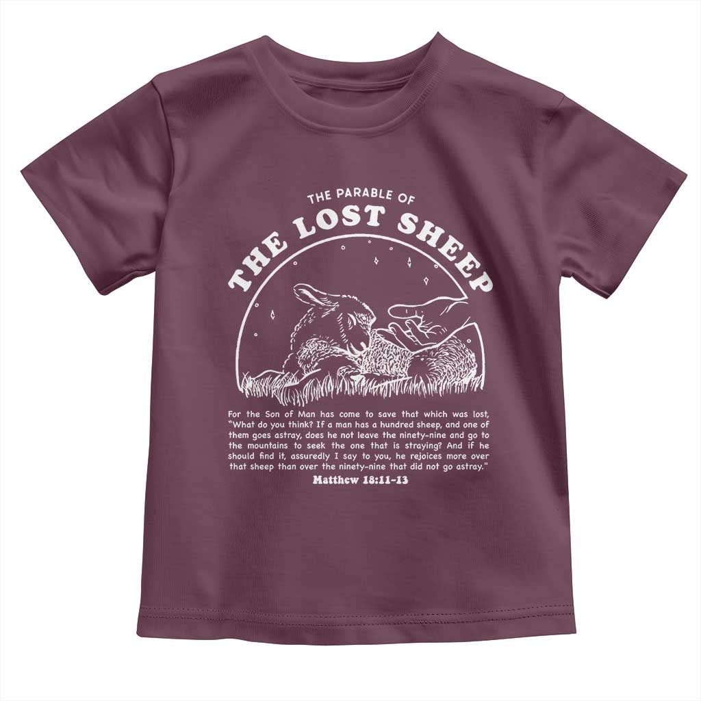 The Parable Of The Lost Sheep Toddler T Shirt Christian Bible Verse TS11 Maroon Print Your Wear