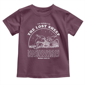 The Parable Of The Lost Sheep Toddler T Shirt Christian Bible Verse TS11 Maroon Print Your Wear