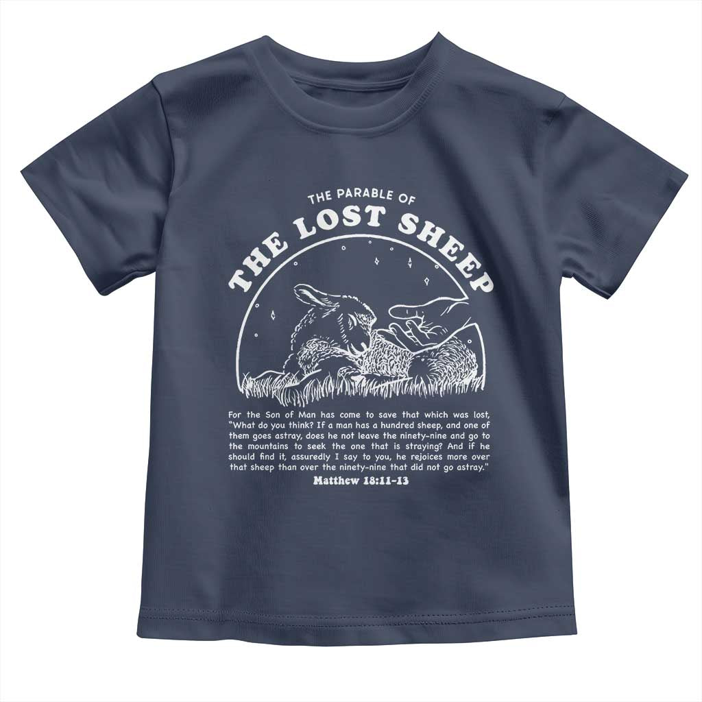 The Parable Of The Lost Sheep Toddler T Shirt Christian Bible Verse TS11 Navy Print Your Wear