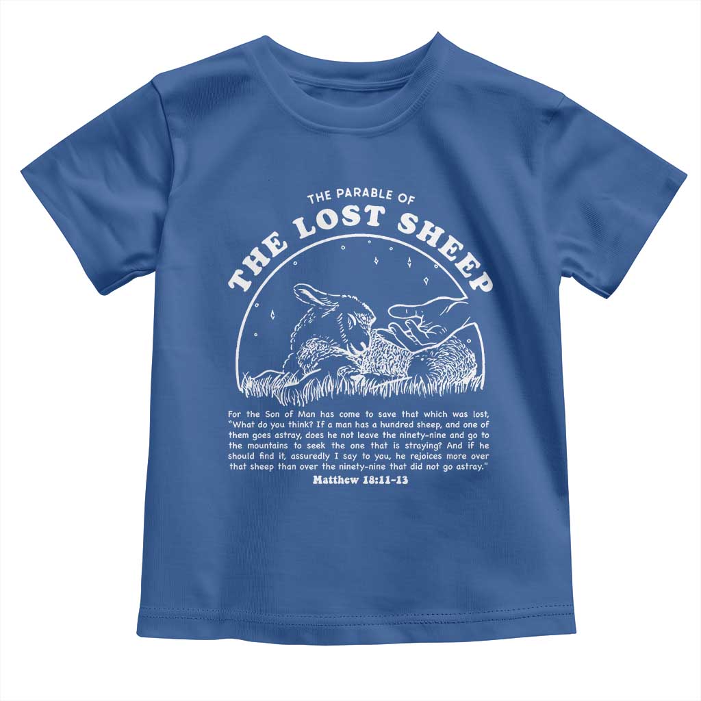 The Parable Of The Lost Sheep Toddler T Shirt Christian Bible Verse TS11 Royal Blue Print Your Wear