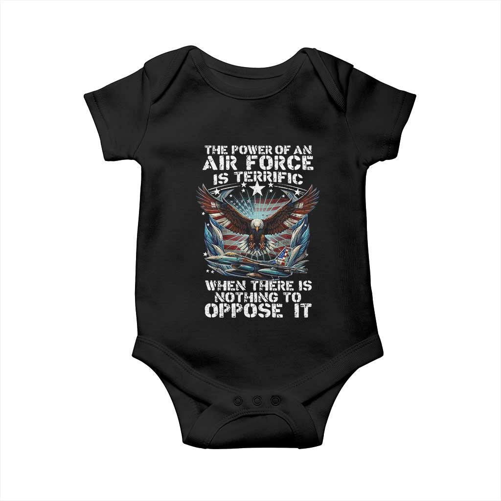 The Power Of An Air Force Is Terrific When There Is Nothing To Oppose It Baby Onesie Veteran Winston Churchill Quote TS11 Black Print Your Wear
