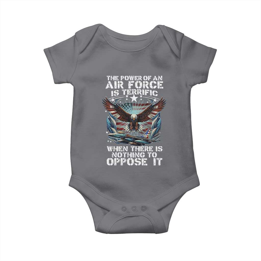 The Power Of An Air Force Is Terrific When There Is Nothing To Oppose It Baby Onesie Veteran Winston Churchill Quote TS11 Charcoal Print Your Wear