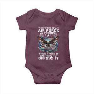 The Power Of An Air Force Is Terrific When There Is Nothing To Oppose It Baby Onesie Veteran Winston Churchill Quote TS11 Maroon Print Your Wear