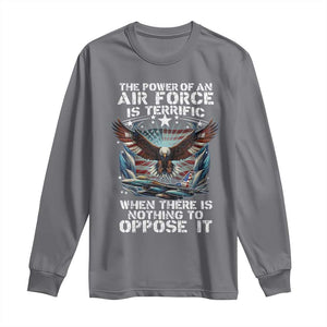 The Power Of An Air Force Is Terrific When There Is Nothing To Oppose It Long Sleeve Shirt Veteran Winston Churchill Quote TS11 Charcoal Print Your Wear