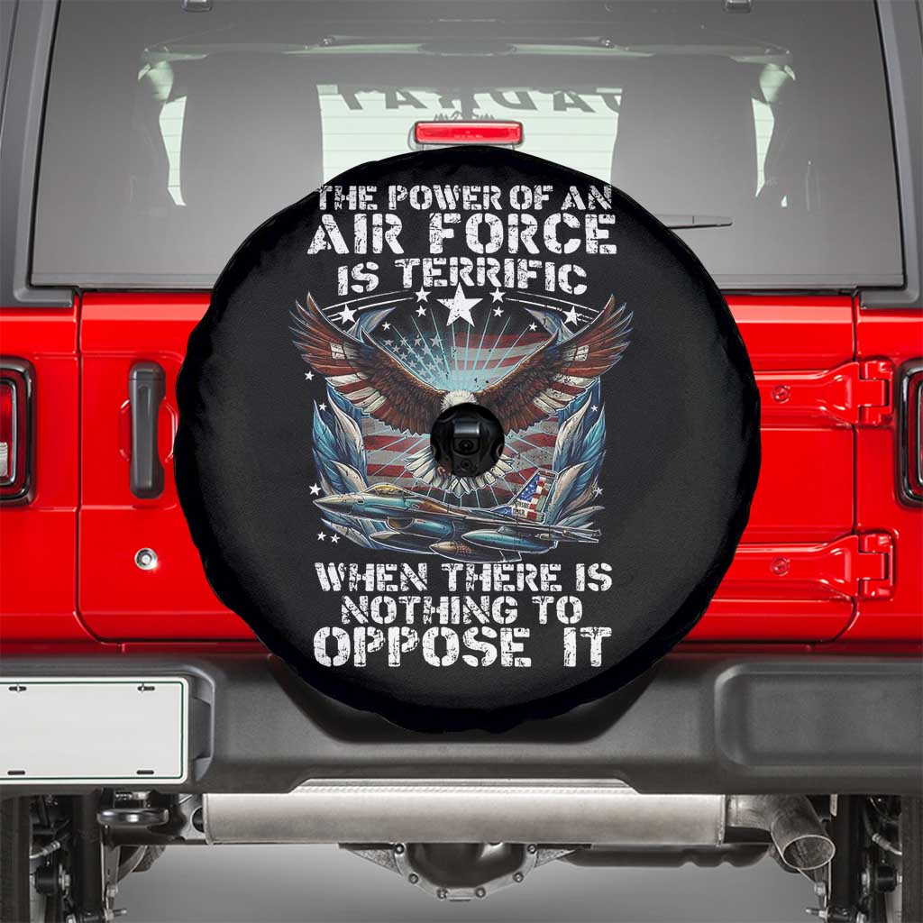The Power Of An Air Force Is Terrific When There Is Nothing To Oppose It Spare Tire Cover Veteran Winston Churchill Quote TS11 Black Print Your Wear