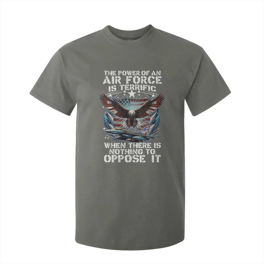 The Power Of An Air Force Is Terrific When There Is Nothing To Oppose It T Shirt For Kid Veteran Winston Churchill Quote TS11 Military Green Print Your Wear