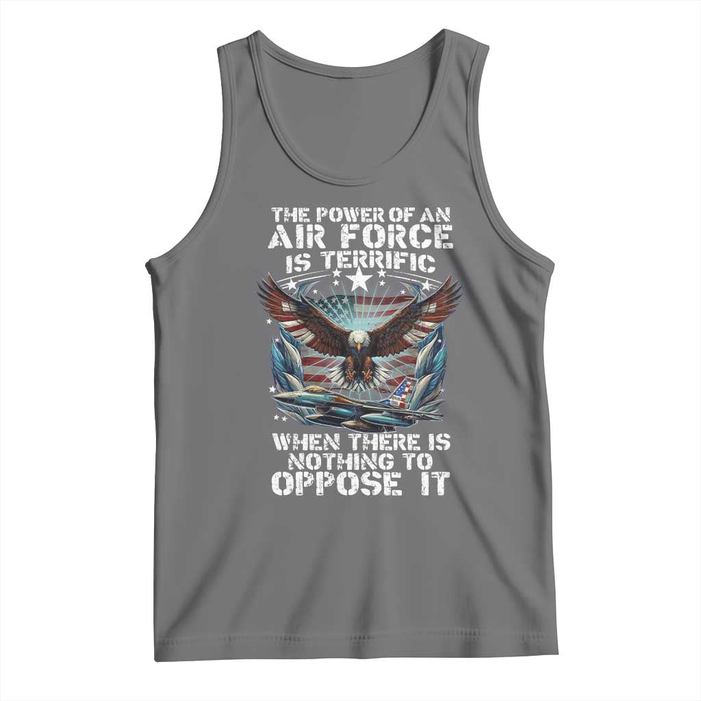 The Power Of An Air Force Is Terrific When There Is Nothing To Oppose It Tank Top Veteran Winston Churchill Quote TS11 Black Heather Print Your Wear