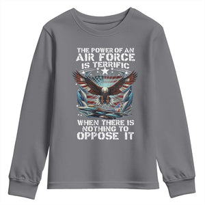 The Power Of An Air Force Is Terrific When There Is Nothing To Oppose It Youth Sweatshirt Veteran Winston Churchill Quote TS11 Charcoal Print Your Wear
