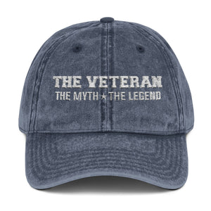 The Veteran The Myth The Legend Embroidered Distressed Baseball Cap TS02 Classic Cap Universal Fit Khaki Printyourwear