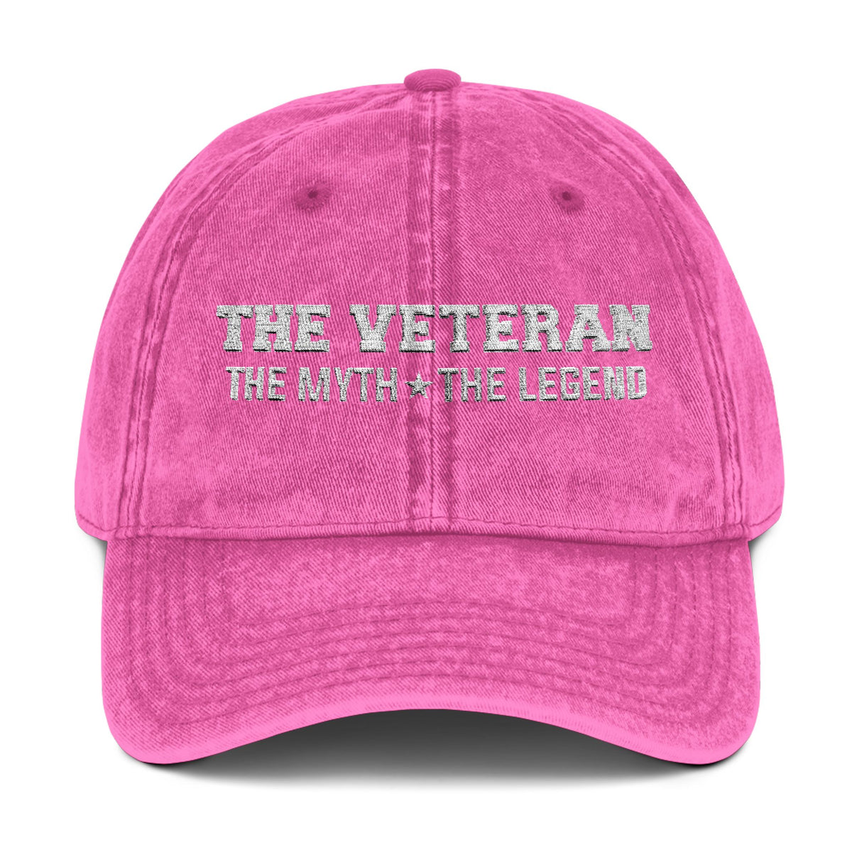 The Veteran The Myth The Legend Embroidered Distressed Baseball Cap TS02 Classic Cap Universal Fit Pink Printyourwear