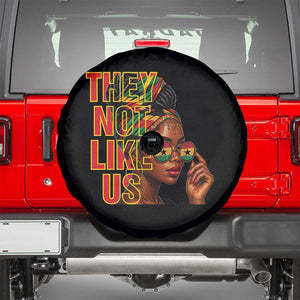 They Not Like Us Afro Queen Spare Tire Cover Melanin Magic Woman witth Headwrap and Sunglasses TS02 Black Print Your Wear