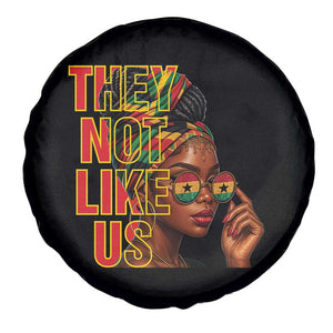 They Not Like Us Afro Queen Spare Tire Cover Melanin Magic Woman witth Headwrap and Sunglasses TS02 Print Your Wear