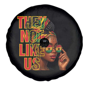 They Not Like Us Afro Queen Spare Tire Cover Melanin Magic Woman witth Headwrap and Sunglasses TS02 Print Your Wear