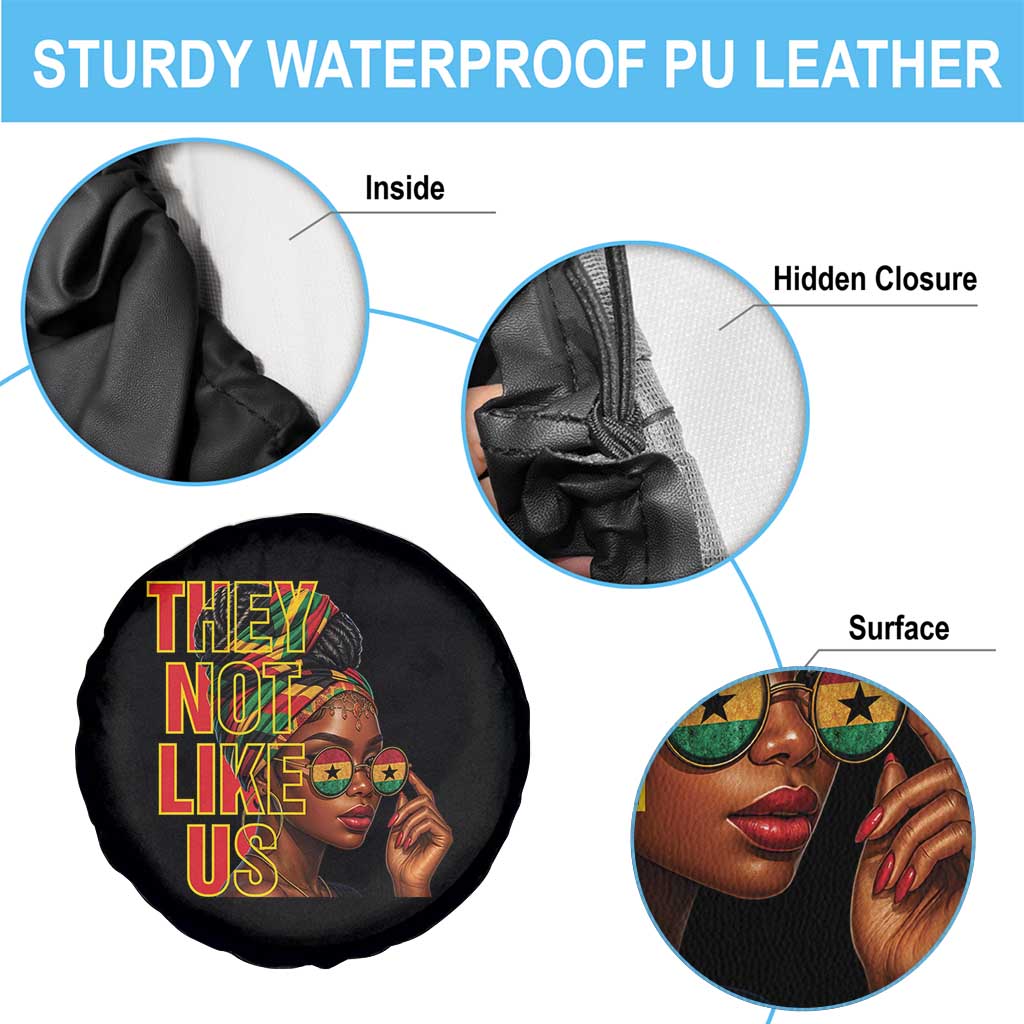 They Not Like Us Afro Queen Spare Tire Cover Melanin Magic Woman witth Headwrap and Sunglasses TS02 Print Your Wear