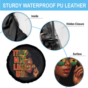 They Not Like Us Afro Queen Spare Tire Cover Melanin Magic Woman witth Headwrap and Sunglasses TS02 Print Your Wear