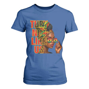 They Not Like Us Afro Queen T Shirt For Women Melanin Magic Woman witth Headwrap and Sunglasses TS02 Royal Blue Print Your Wear