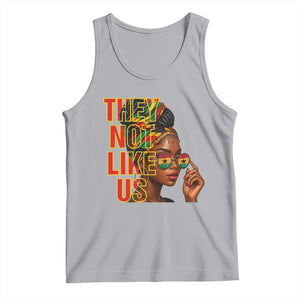 They Not Like Us Afro Queen Tank Top Melanin Magic Woman witth Headwrap and Sunglasses TS02 Athletic Heather Print Your Wear