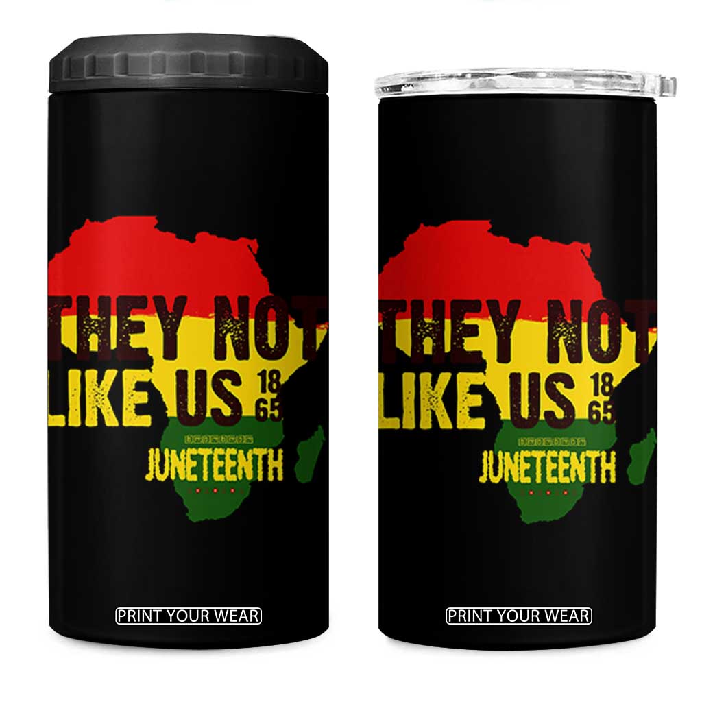 They Not Like Us Juneteenth 1865 4 in 1 Can Cooler Tumbler Afrocentric Africa Map Black Pride TS02 One Size: 16 oz Black Print Your Wear